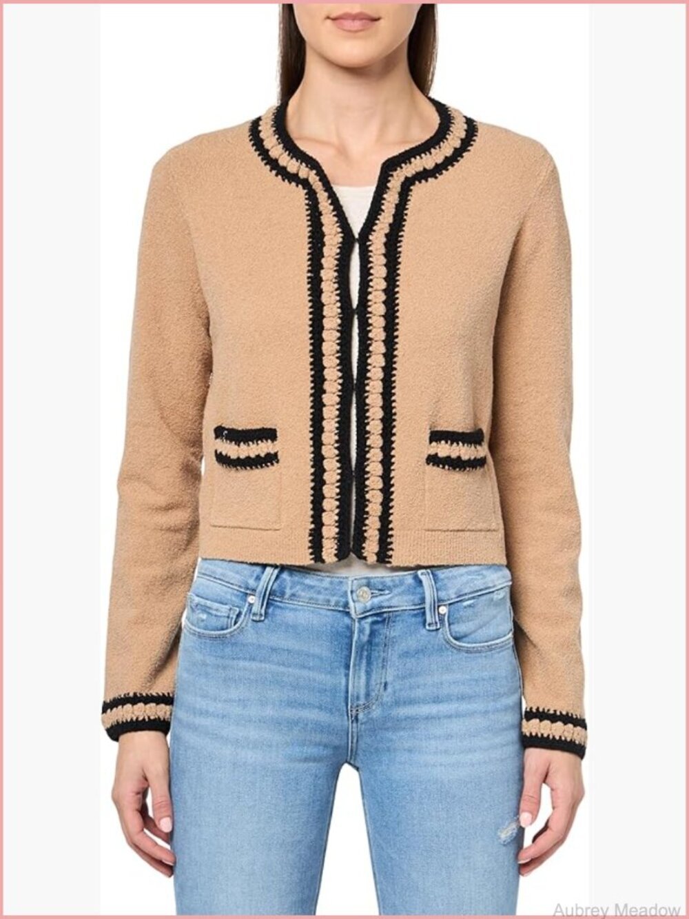 Cotton blend sweater cardigan with hook and eye closure, long sleeves